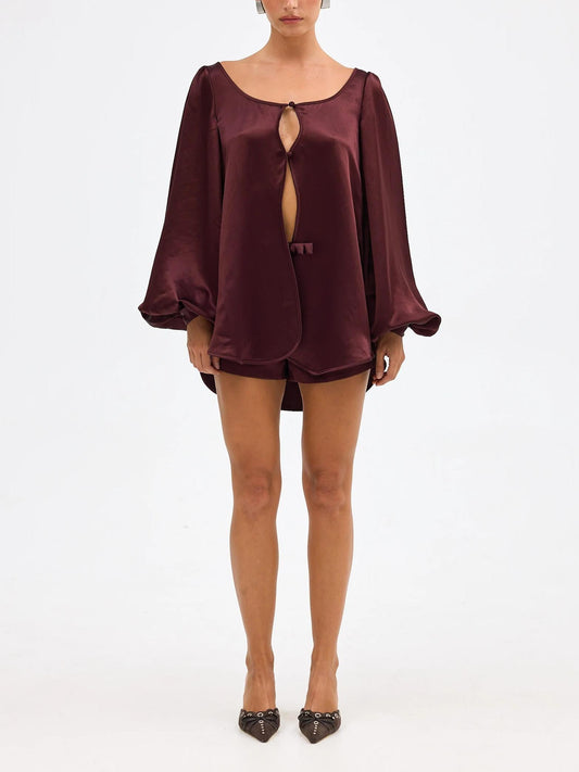 Penelope™ - Blouse Bow Hot Short Set