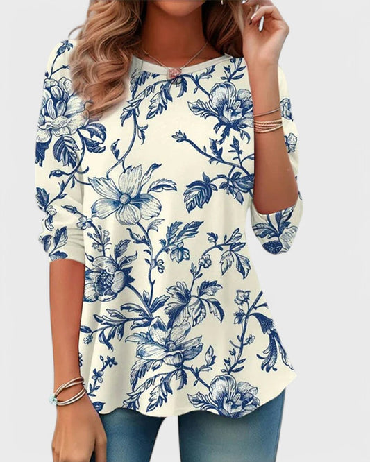 Zoe™ - Loose T-Shirt With Vintage Print